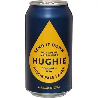 Hughie pale lager can 375ml