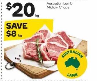 Woolworths Australian lamb midloin chops offer