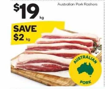 Woolworths Australian pork rashers offer