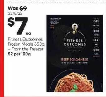 Woolworths Fitness outcomes frozen meals 350g offer