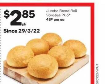 Woolworths Jumbo bread roll offer