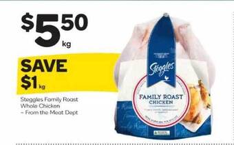 Woolworths Steggles family roast whole chicken offer