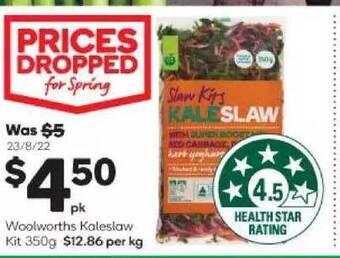Woolworths Woolworths kaleslaw kit 350g offer