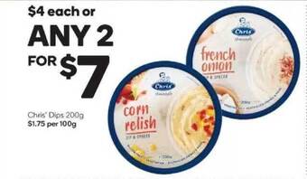Woolworths Chris' dips 200g offer