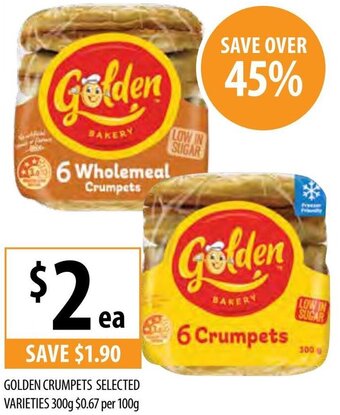 Supabarn Golden Crumpets Selected Varieties 300g offer