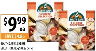 Supabarn South Cape 3 Cheese Selection 320g offer