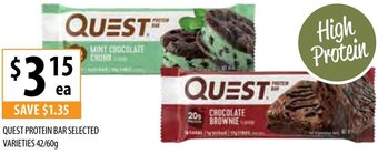 Quest Protein Bar Selected Varieties 42/60g