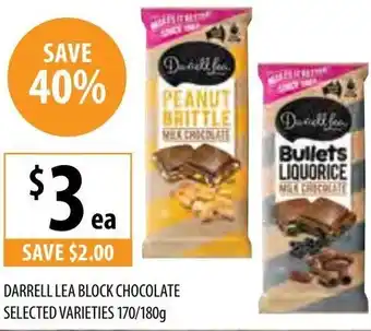 Supabarn Darrell Lea Block Chocolate Selected Varieties 170/180g offer