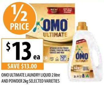 Supabarn OMO Ultimate Laundry Liquid 2 Litre And Powder 2Kg Selected Varieties offer