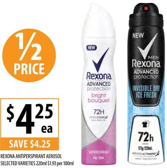 Supabarn Rexona Antiperspirant Aerosol Selected Varieties 220ml offer