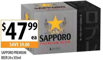 Supabarn Sapporo Premium Beer 24 x 355ml offer