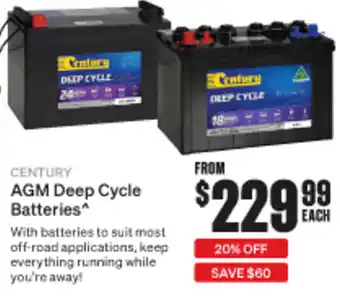SuperCheap Auto AGM Deep Cycle Batteries offer