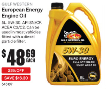 SuperCheap Auto Gulf Western European Energy Engine Oil offer