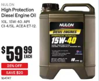 SuperCheap Auto Nulon High Protection Diesel Engine Oil 10L offer