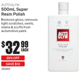 SuperCheap Auto Autoglym 500ml Super Resin Polish offer