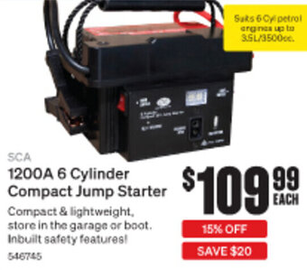 SuperCheap Auto SCA 1200A 6 Cylinder Compact Jump Starter offer