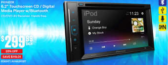 SuperCheap Auto Pioneer 6.2" Touchscreen CD/Digital Media Player W/Bluetooth offer