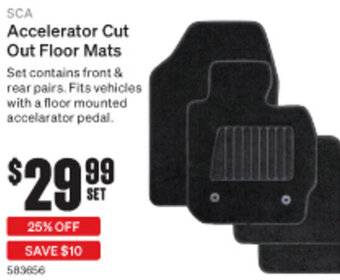 SuperCheap Auto SCA Accelerator Cut Out Floor Mats offer