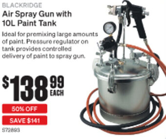 SuperCheap Auto Blackridge Air Spray Gun With 10L Paint Tank offer