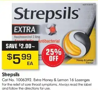 Pharmacy Direct Strepsils Extra Honey & Lemon 16 Lozenges offer