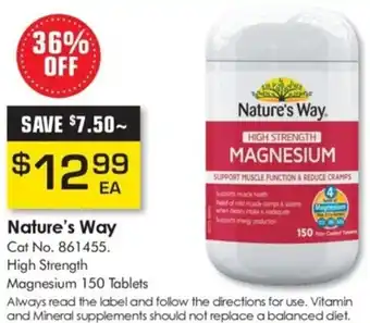 Pharmacy Direct Nature's Way High Strength Magnesium 150 Tablets offer
