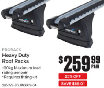 SuperCheap Auto Prorack Heavy Duty Roof Racks offer