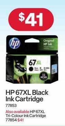 Australia Post Hp 67xl black ink cartridge offer
