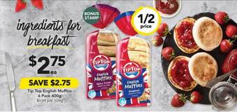 Drakes Tip top english muffins offer