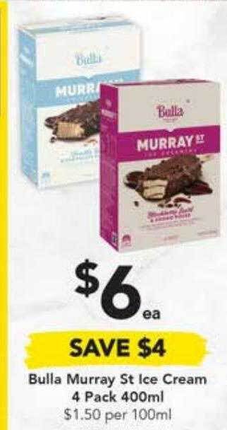 Drakes Bulla murray st ice cream offer