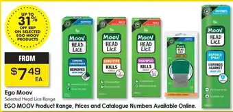Pharmacy Direct Ego Moov Selected Head Lice Range offer