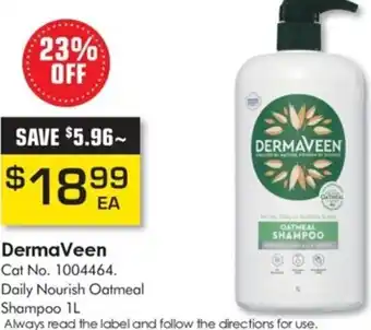 DermaVeen Daily Nourish Oatmeal Shampoo 1L