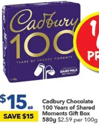 Ritchies Cadbury Chocolate 100 Years Of Shared Moments Gift Box 580g offer