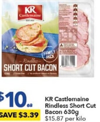 Ritchies KR Castlemaine Rindless Short Cut Bacon 630g offer