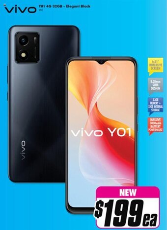The Good Guys Vivo Y01 4G 32GB-Elegant Black offer