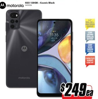 The Good Guys Motorola G22 128GB-Cosmic Black offer