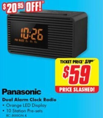 The Good Guys Panasonic Dual Alarm Clock Radio offer