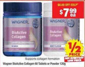 Chemist Warehouse Wagner bioactive collagen 60 tablets or powder 120g offer