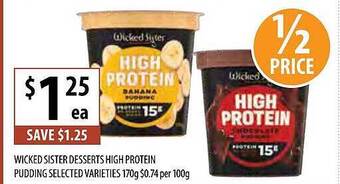 Wicked sister desserts high protein pudding