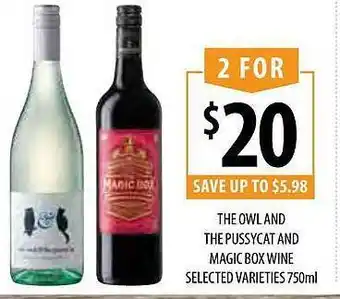 Supabarn The owland the pussycat and magic box wine offer
