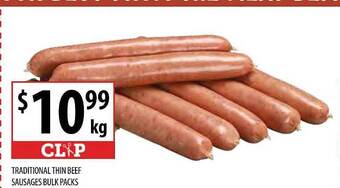 Supabarn Traditional thin beef sausages bulk packs offer