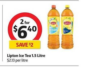 Coles Lipton ice tea 1.5 litre offer