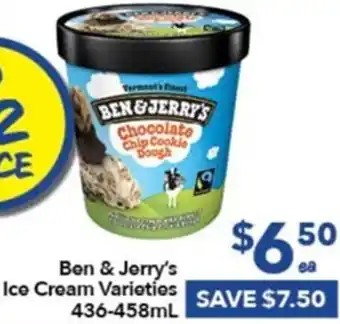 Ritchies Ben & Jerry's Ice Cream Varieties 436-458ml offer