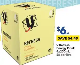 Ritchies V Refresh Energy Drink 4x250ml offer