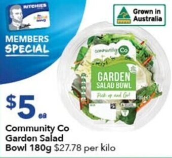 Ritchies Community Co Garden Salad Bowl 180g offer