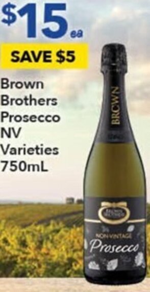 Ritchies Brown Brothers Prosecco NV Varieties 750ml offer
