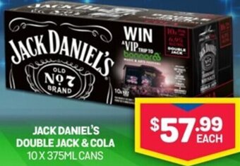 Bottlemart Jack Daniel's Double Jack & Cola 10x375ml offer