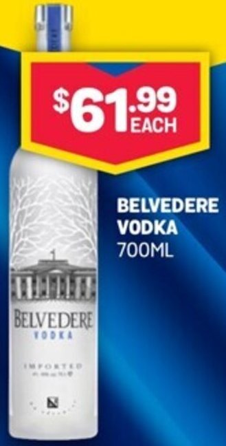 Bottlemart Belvedere Vodka 700ml offer