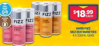 Bottlemart Hard Fizz Seltzer Varieties 4x330ml offer