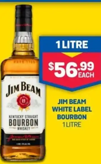 Jim Beam White Label Bourbon 1 Litre