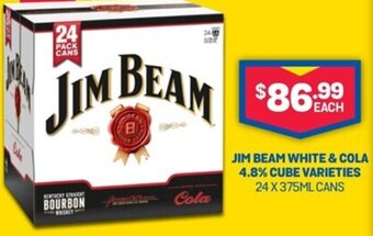 Bottlemart Jim Beam White & Cola 4.8% Cube Varieties offer